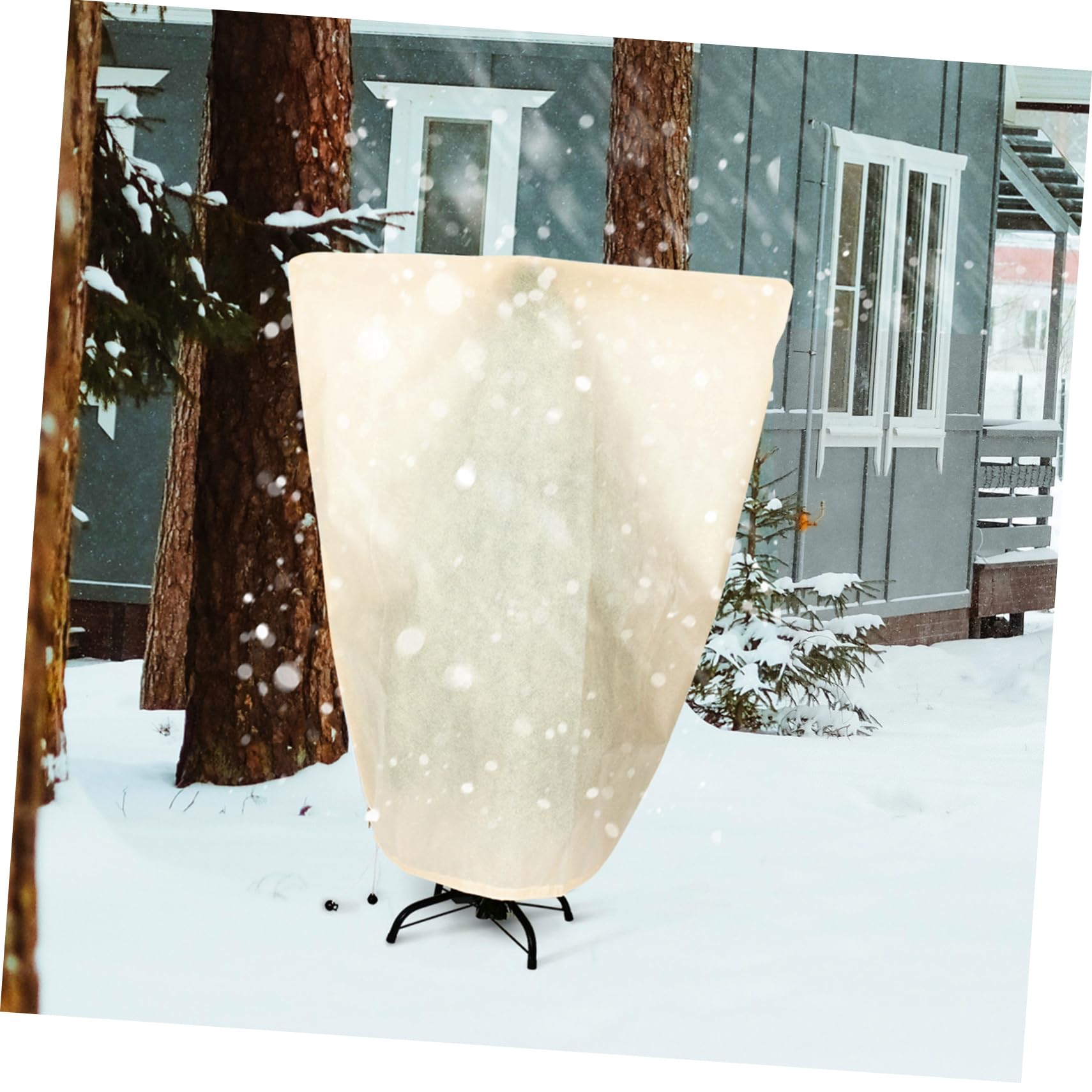 ifundom Funda Antiheladas para Plantas 2 Piezas de Tela No Tejida Beige | Cuerda Integrada, Resistente al Desgarro, Fácil de Colocar y Guardar, para Árboles y Plantas de Exterior