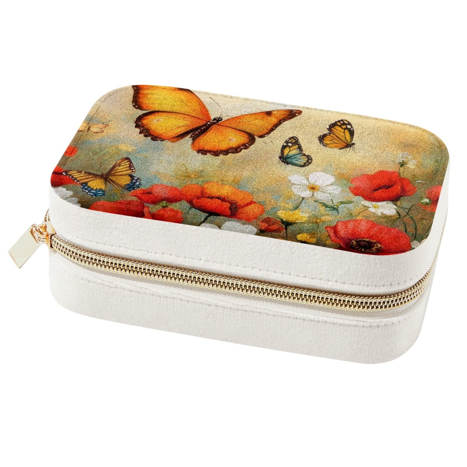 Boîte à bijoux portable cuir coffret rangement bagues et colliers