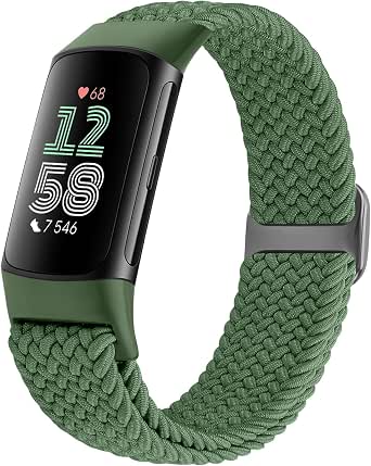 Banda Ricambio Per Smartwatch Braccialetto Di Ricambio Per Fitbit Charge 5 - In Nylon Intrecciato, Regolabile, Unisex Cinturino Nylon Fitbit Charge 5