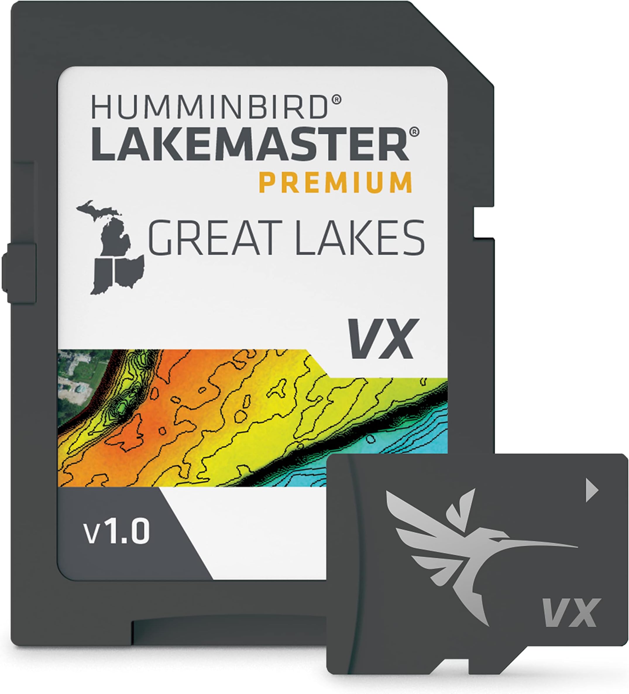 LakeMaster Premium Great Lakes V1 Map SD Card for Fish Finders