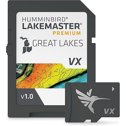Humminbird LakeMaster Premium Great Lakes V1 Map SD Card for Fish Finders