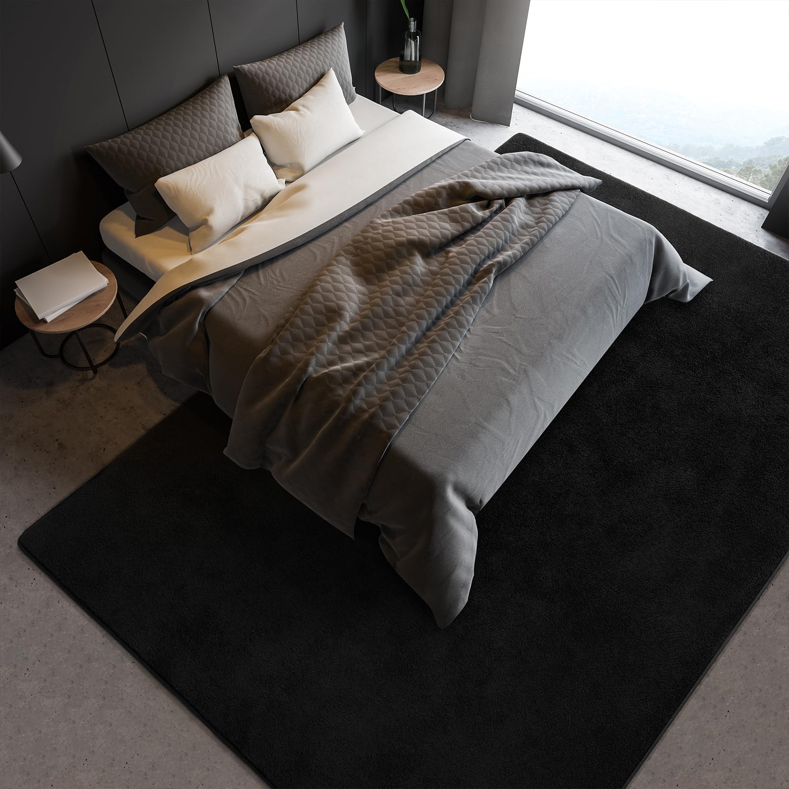 Amazon.com: B BENRON Soft Rugs for Living Room 5x7 Black