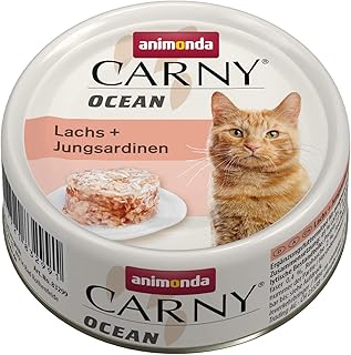 Carny Ocean Katzen Nassfutter Lachs+ Jungsardinen (12 x 80 g), Katzenfutter nass von animonda für ausgewachsene Katzen, mit zartem Fischfilet, ohne Getreide und Zucker product image