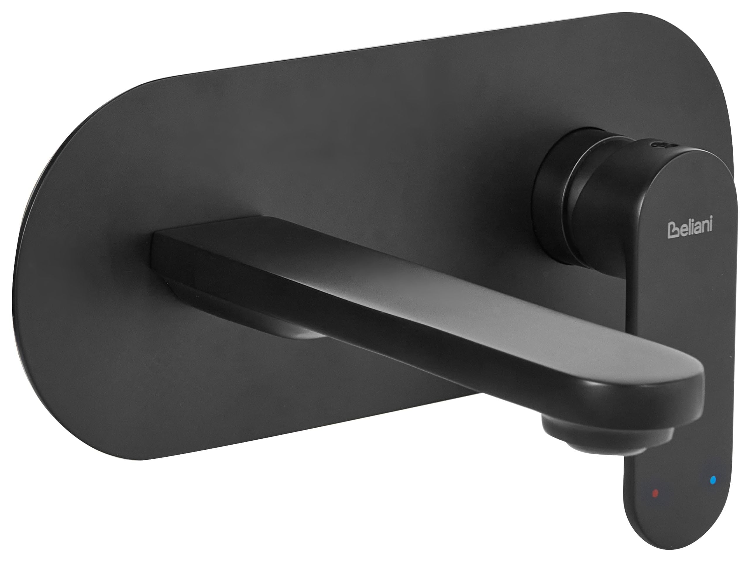 Beliani Chapala Wall Mounted Basin Mixer Tap - Brass Black Finish - Modern Bathroom Fixture