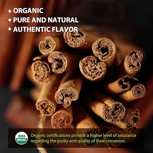 Miniatura 5 de Soeos Palitos de canela de Ceilán orgánica, canela, canela molida, palitos de canela, 100% crudos, sin OMG, certificado Kosher, condimento de canela