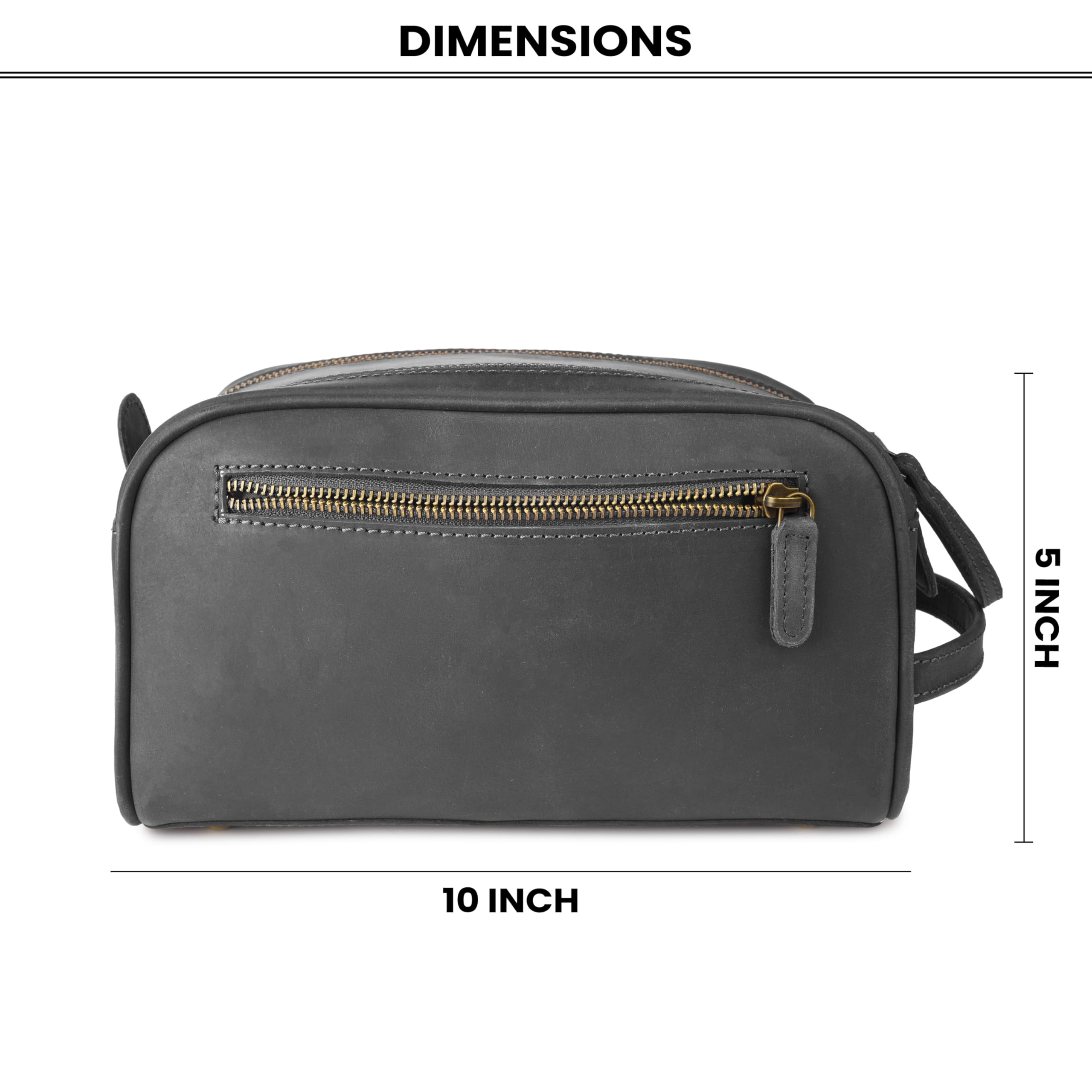 Rasavi Trousse de toilette de voyage en cuir véritable, fabriquée à la main, trousse de toilette vintage résistante à l'eau, grand organisateur de rasage et de salle de bain, cadeau pour homme et