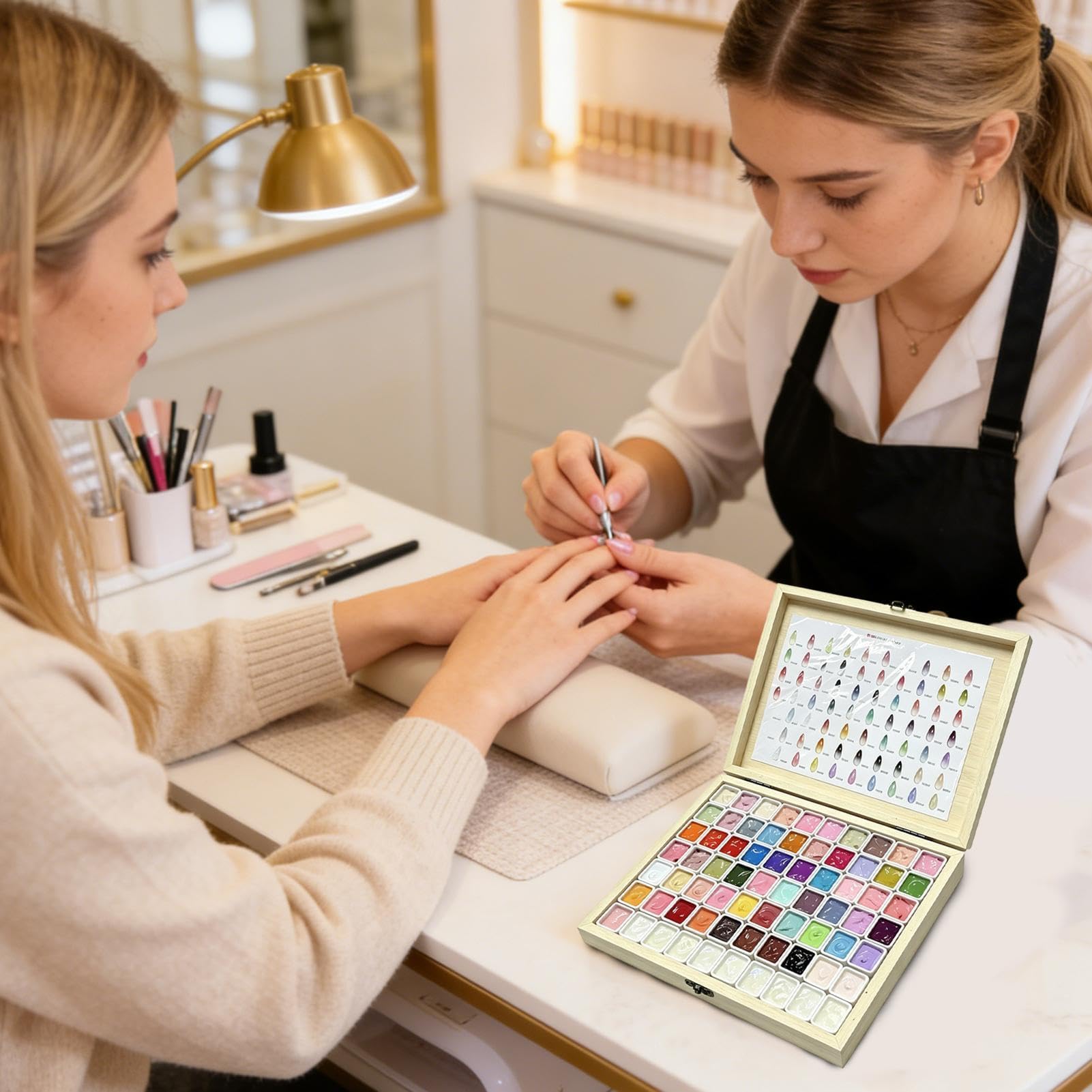 Farba Żelowa Paleta 70 kolorów manicure artystycznego z techniką | Żel do paznokci dla początkujących, kobiet, dziewczyn, w domu, salonie, podróży, na imprezy, spa i studio