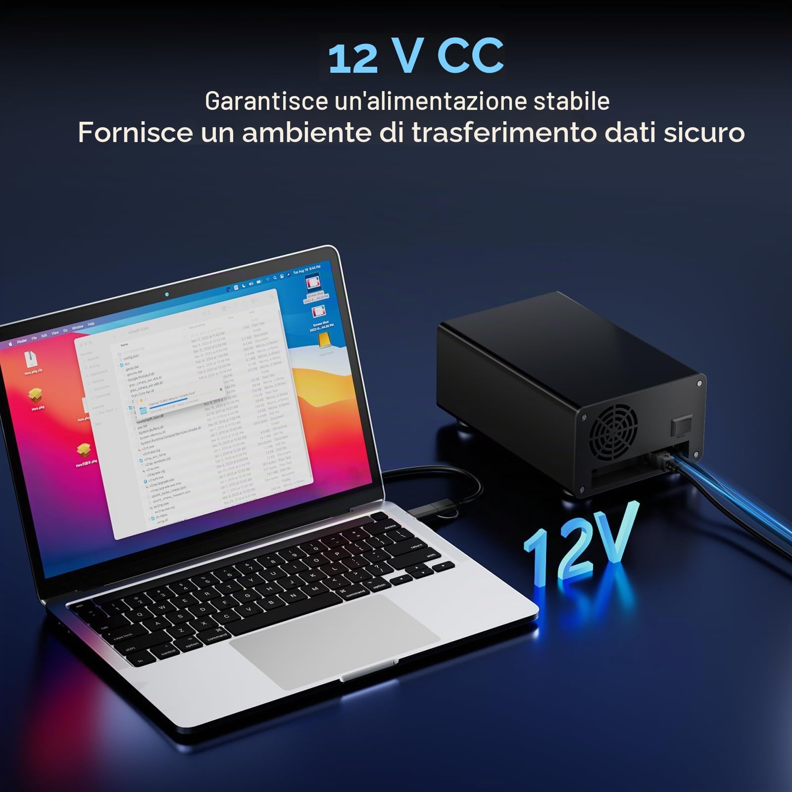 CENMATE Hard Drive Case 2 Baia in Alluminio con Ventola per HDD/SSD SATA da 2,5/3,5 con USB A/C 3.0, Supporto Hot Swappable, Espansione a Margherita, Case HDD senza attrezzi, DAS (NO RAID/NAS)