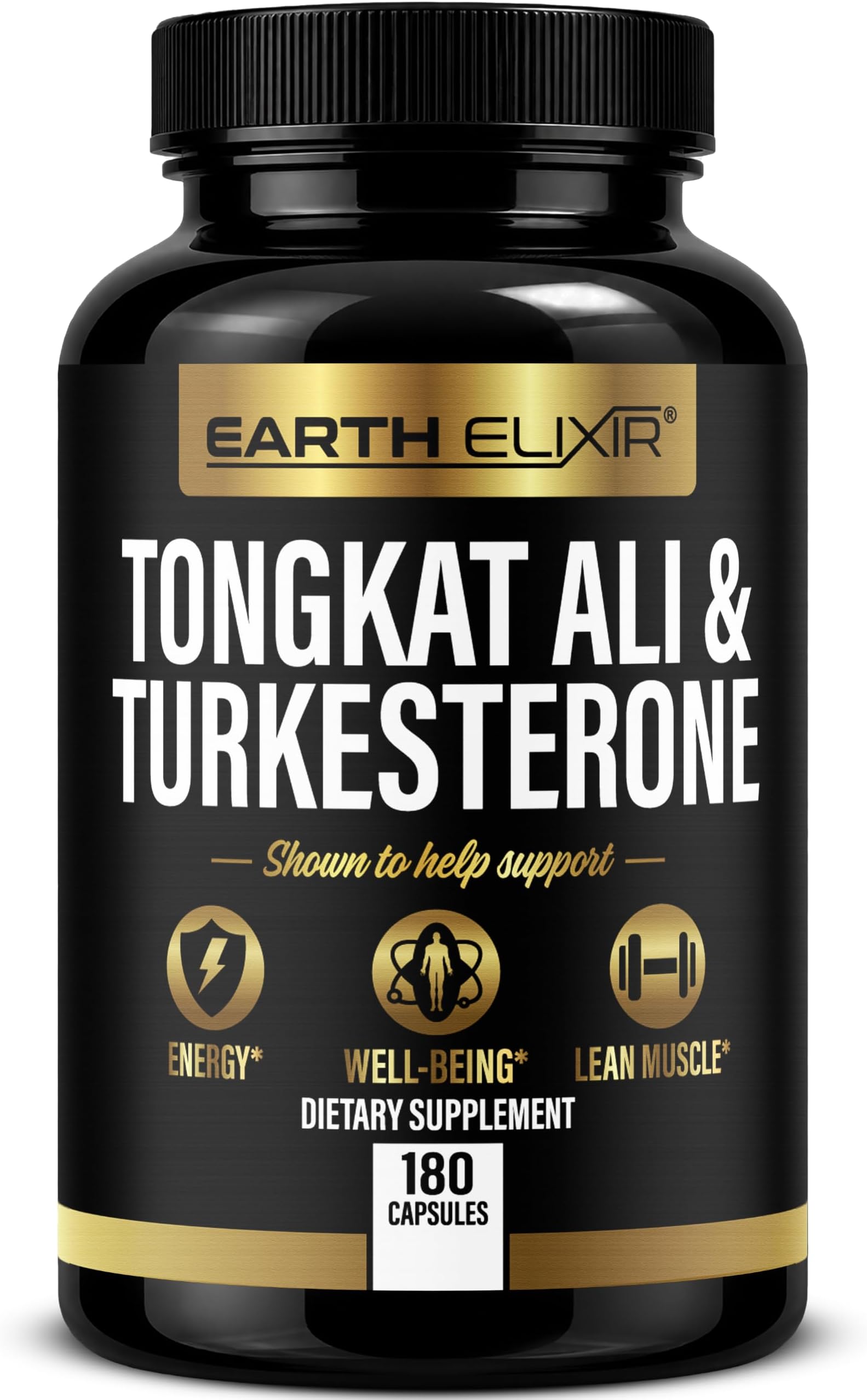 Earth Elixir Turkesterone & Tongkat Ali for Men – Natural Testosterone Support, 2-in-1 High Potency Turkesterone Supplement for Men & Women - Made in USA & 3rd Party Tested