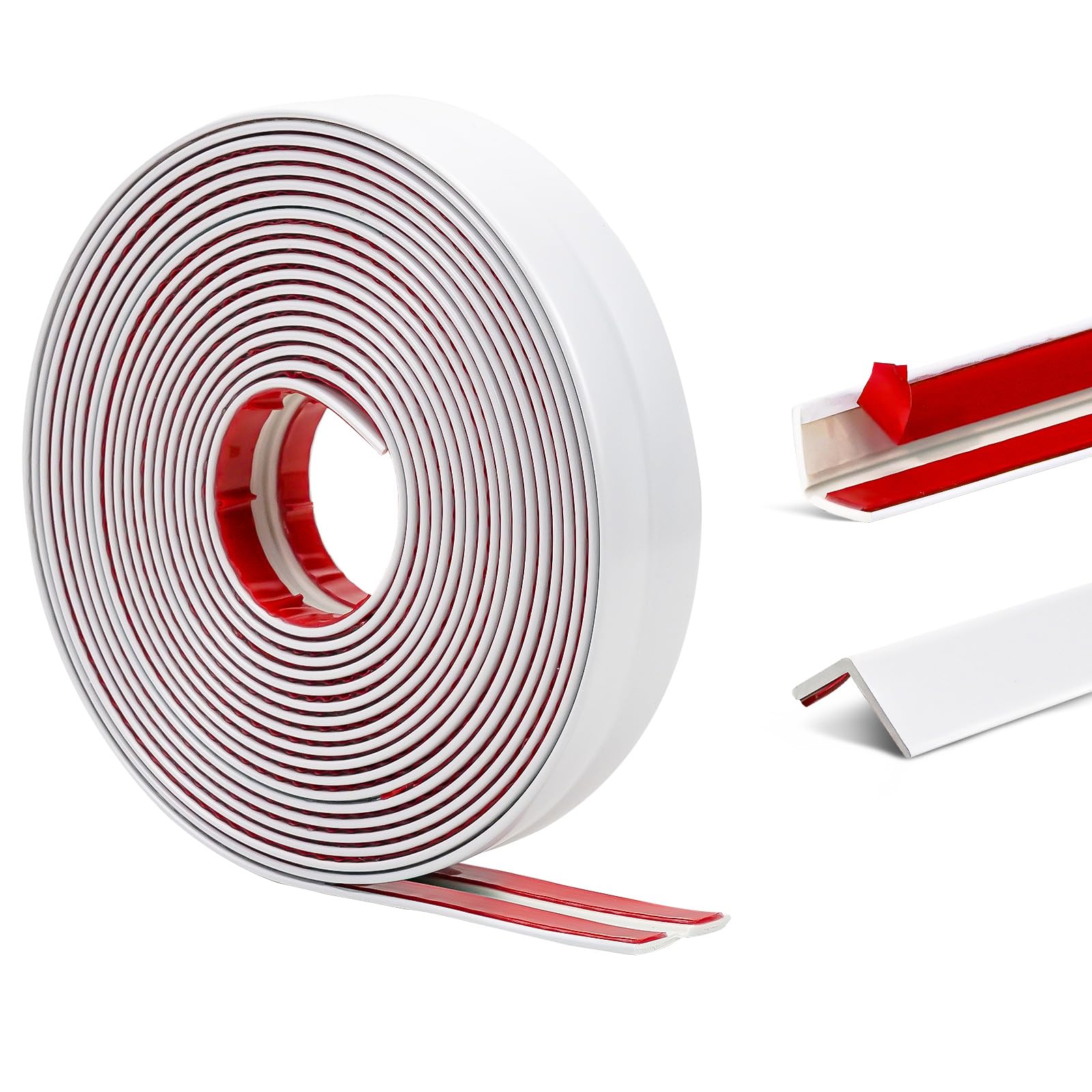 Wall Molding Trim, 2cm Peel and Stick Wall Trim, L Shape Self Adhesive Edge Protector Strip, Corner Trim for Wall Ceiling Furniture Countertop Frame