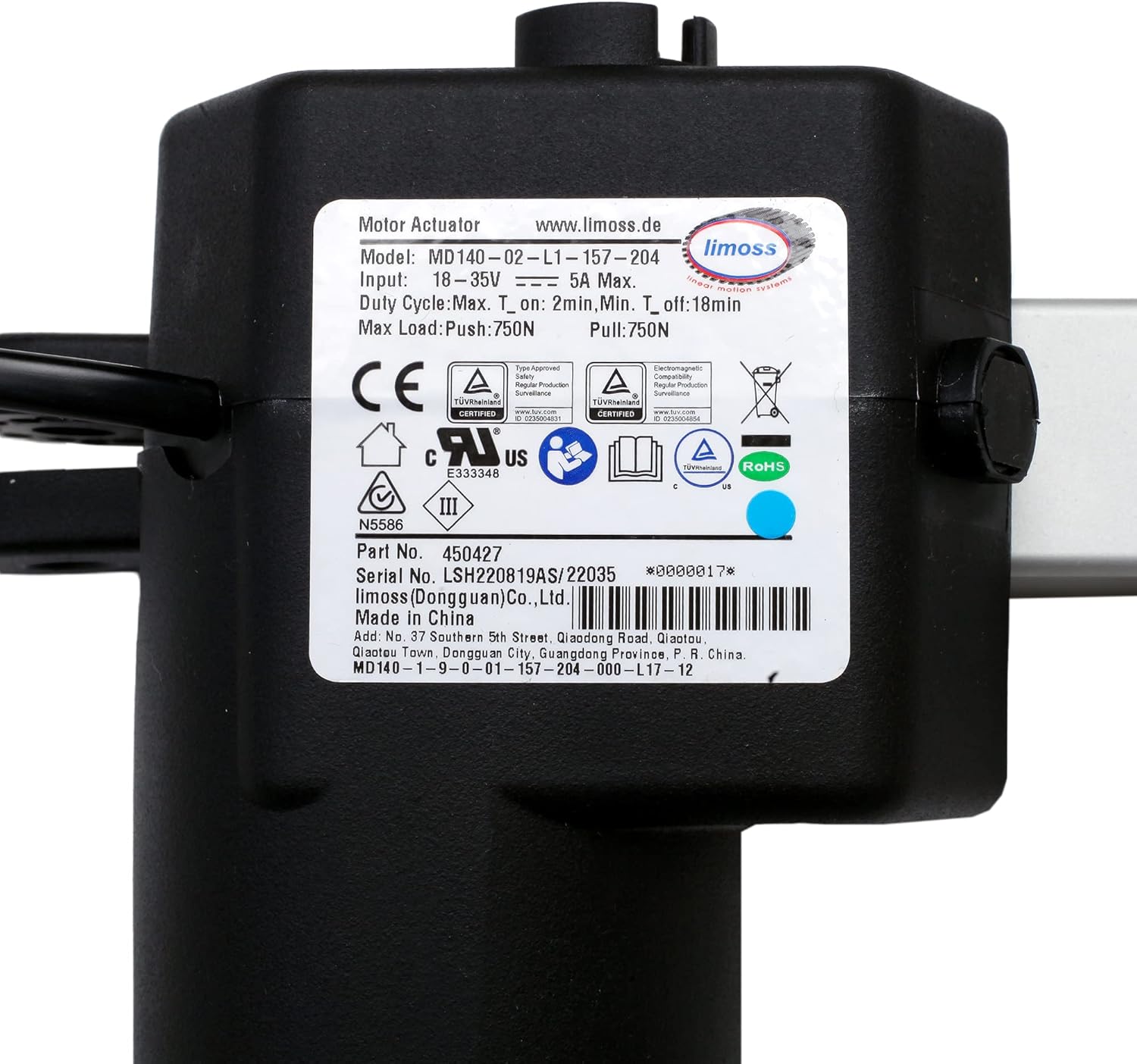 Fruhdi Recliner Limoss 450427 Motor Replacing Model 452601 451011 MD140-02-L1-157-204 Actuator Replacement with Power Supply AC Cord