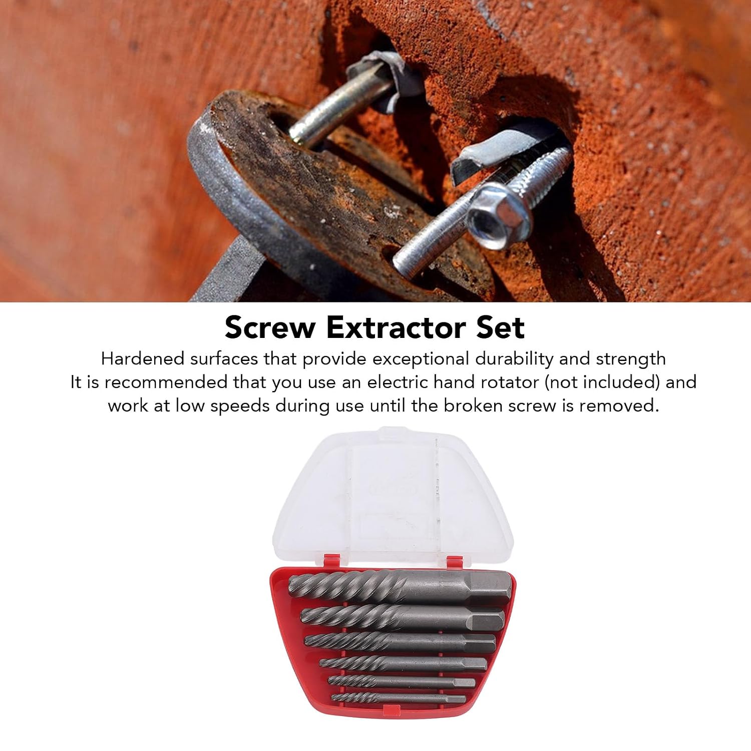 Tyenaza Damaged Screw Extractor Kit, Steel Hardened Portable Broken Bolt Extractor Kit for Automotive Maintenance