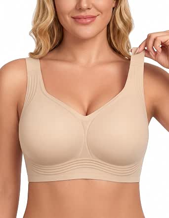 PoseFree Women Jelly Bra Wireless Supportive Full Coverage Bra