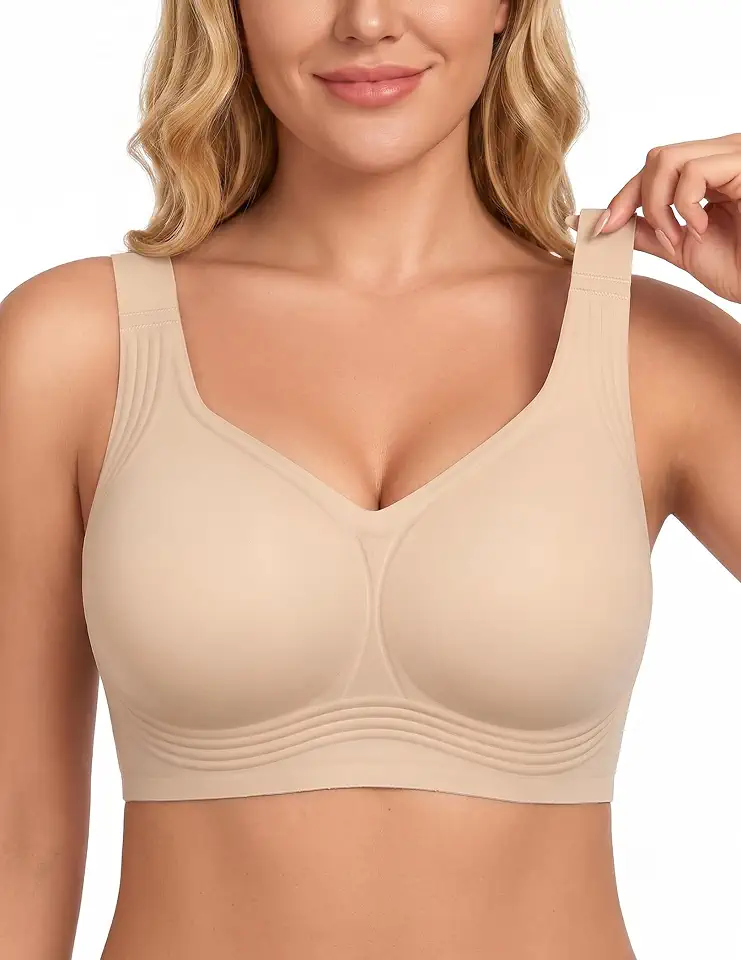 PoseFree Jelly Bras for Women, Wireless No Underwire, Full Coverage Support