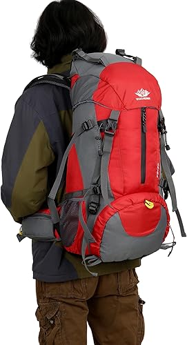 Miniatura 4 de WoneNice Mochila de senderismo impermeable de 50L (45+5) - Mochila deportiva al aire libre con cubierta de lluvia