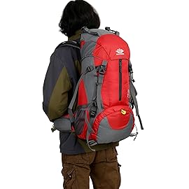 WoneNice 50L(45+5) Waterproof Hiking Backpack - Outdoor Sport Daypack with Rain Cover