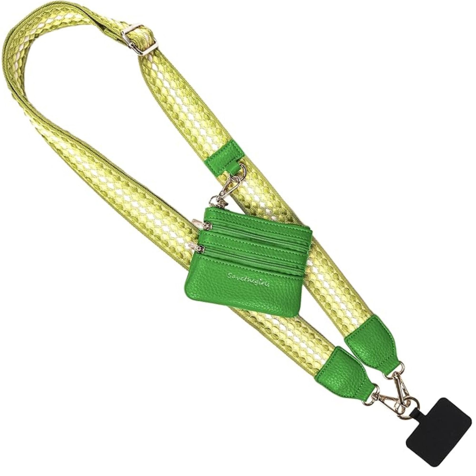 Save the Girls Clip &amp; Go Phone Lanyard with Wallet Pouch, Fun Dots Dark