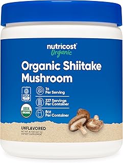 Nutricost Organic Shiitake Mushroom Powder 8oz - 100% Organic Certified, Gluten Free, Non-GMO