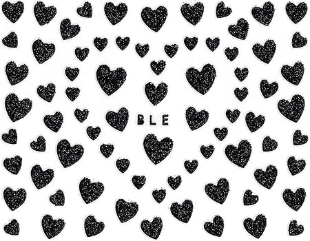 Amazon ネイルシール ラメ ハート 選べる6種類 H 13 ブラック Aqua Nail シール ステッカー 通販