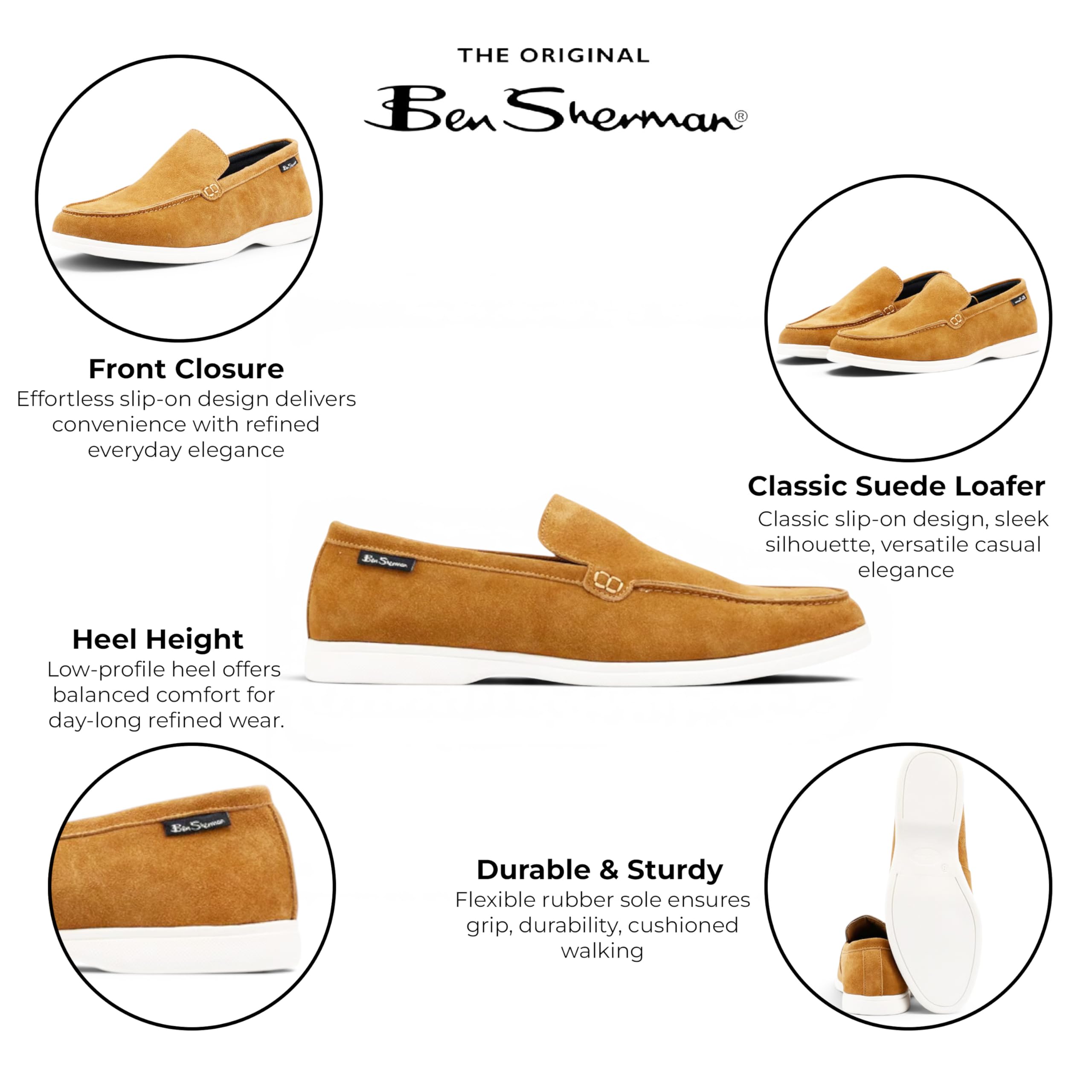 Zapatos Mocasines Informales y de Vestir de Ante marrón Claro para Hombre de Amarillo