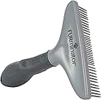 FURminator Dog/Cat Grooming Rake, Grooming Tool, Removes Loose Hair and Tangles, Gray