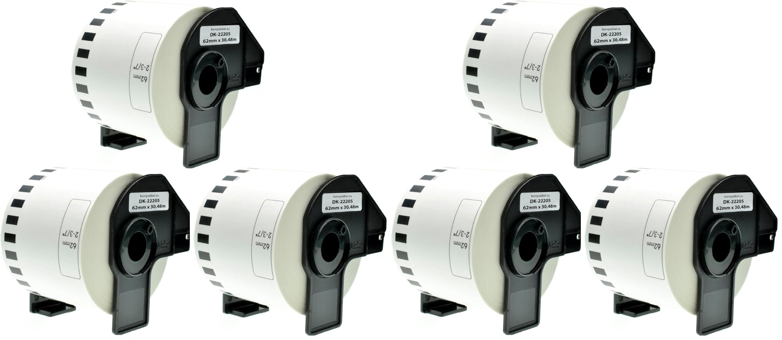 Logic-Seek 3 Endlos-Etiketten kompatibel für Brother DK-22205 QL-720 500 560 1060 1050 550 580 650 700 710 (Packung mit 2)