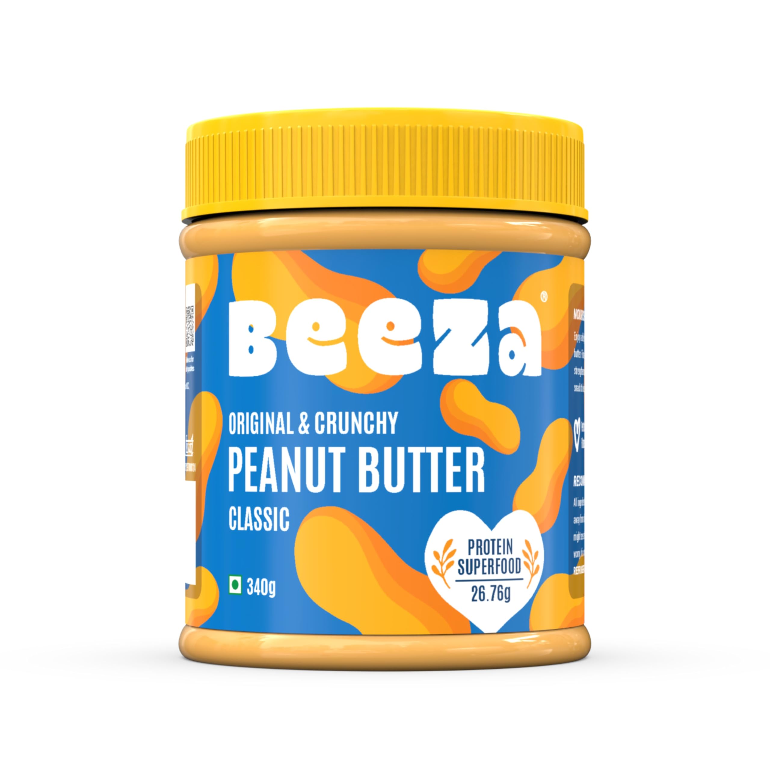 Beeza Original Classic Peanut Butter Crunchy 340gm | 26.7gm High Protein | Premium Roasted Peanuts | No Added Preservatives & Zero Trans Fat | No Cholesterol | Fiber Rich Superfood | Easy Spread (B0CZLKDY1G) Amazon Price History, Amazon Price Tracker