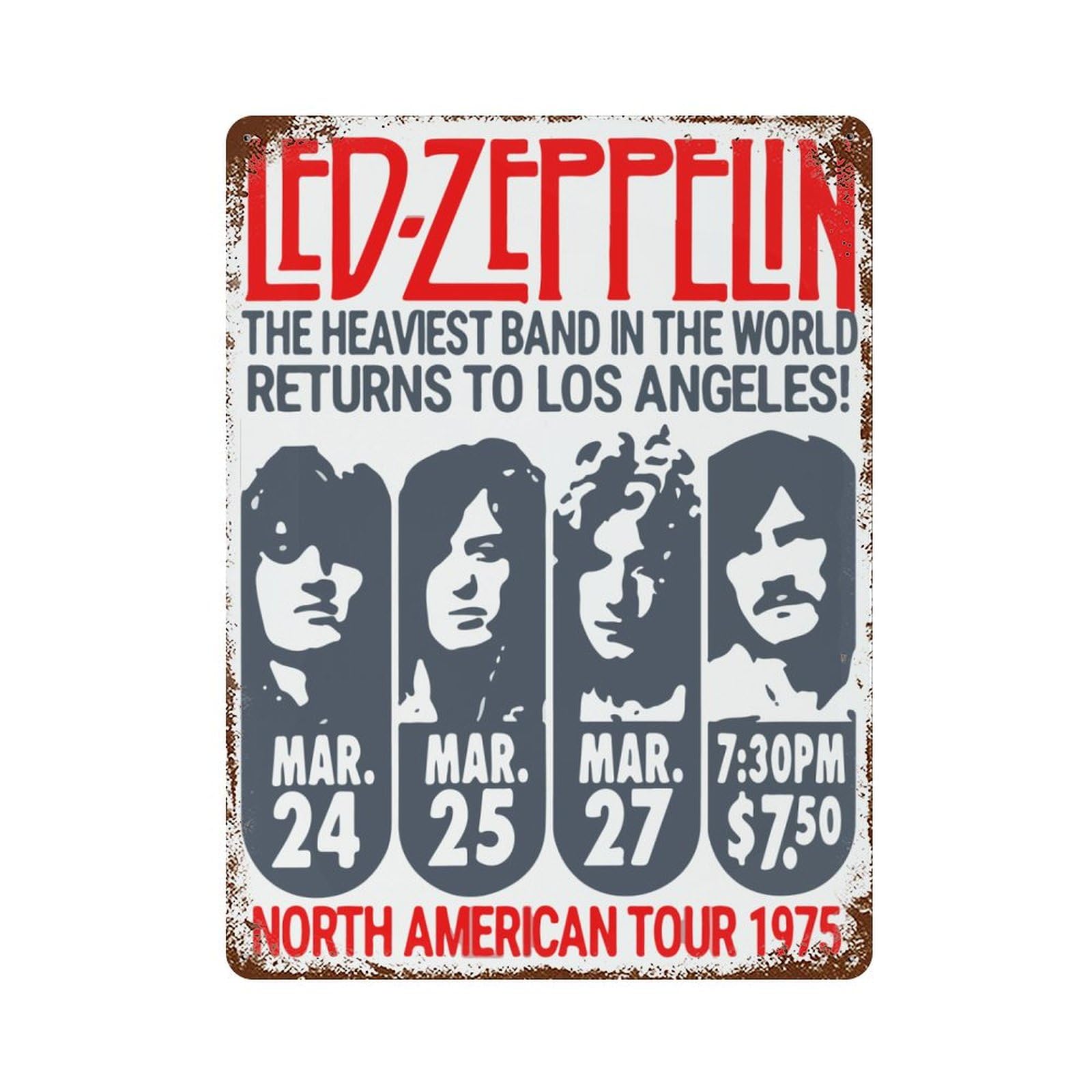 Amazon.co.jp: ブリキ看板 LED ZEPPELIN レッドツェッペリン 金属