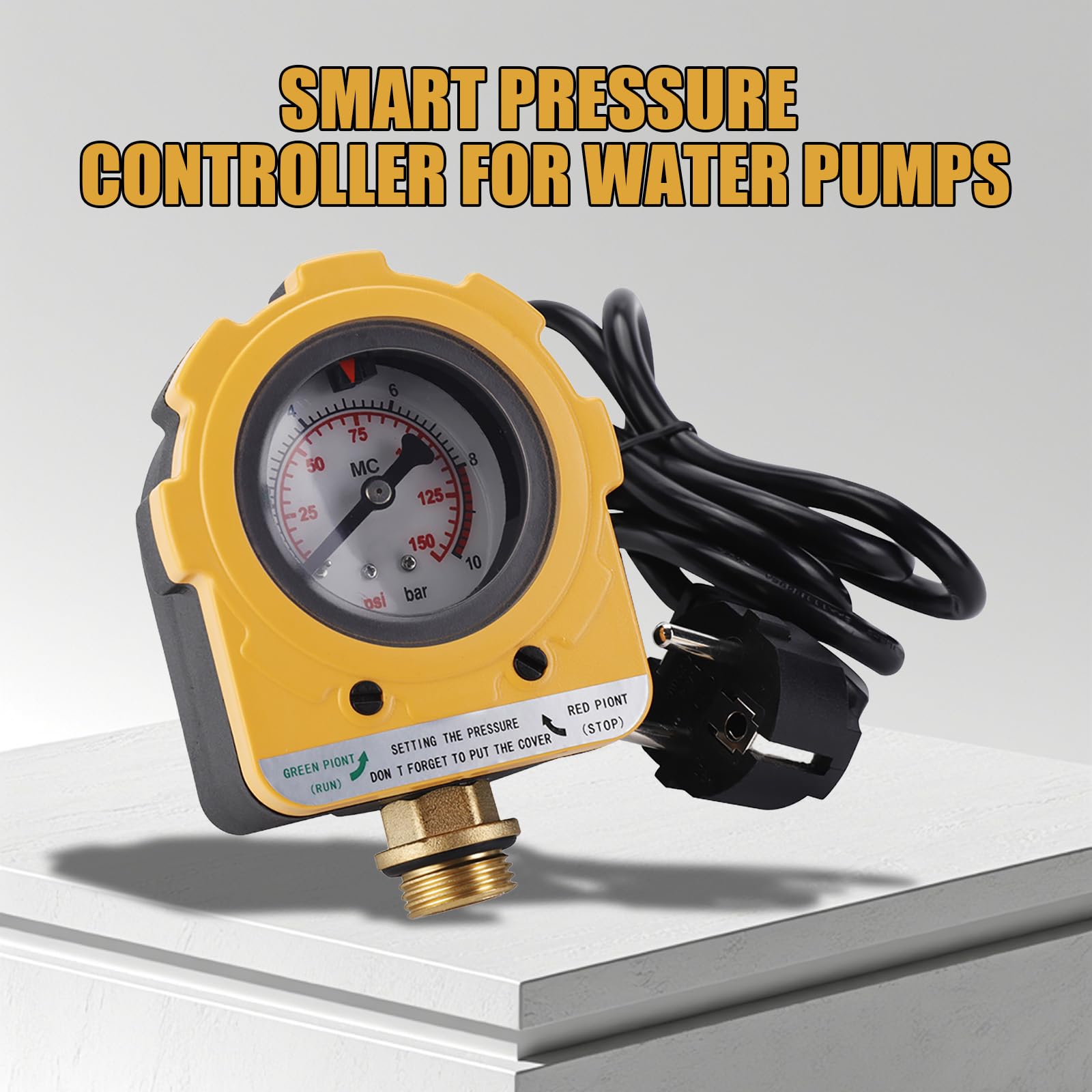 Pressostato da 10 bar per pompa dell'acqua, 220 V 0~10 bar Interruttore Elettronica Unità Pressostato Regolabile per pompe sommerse