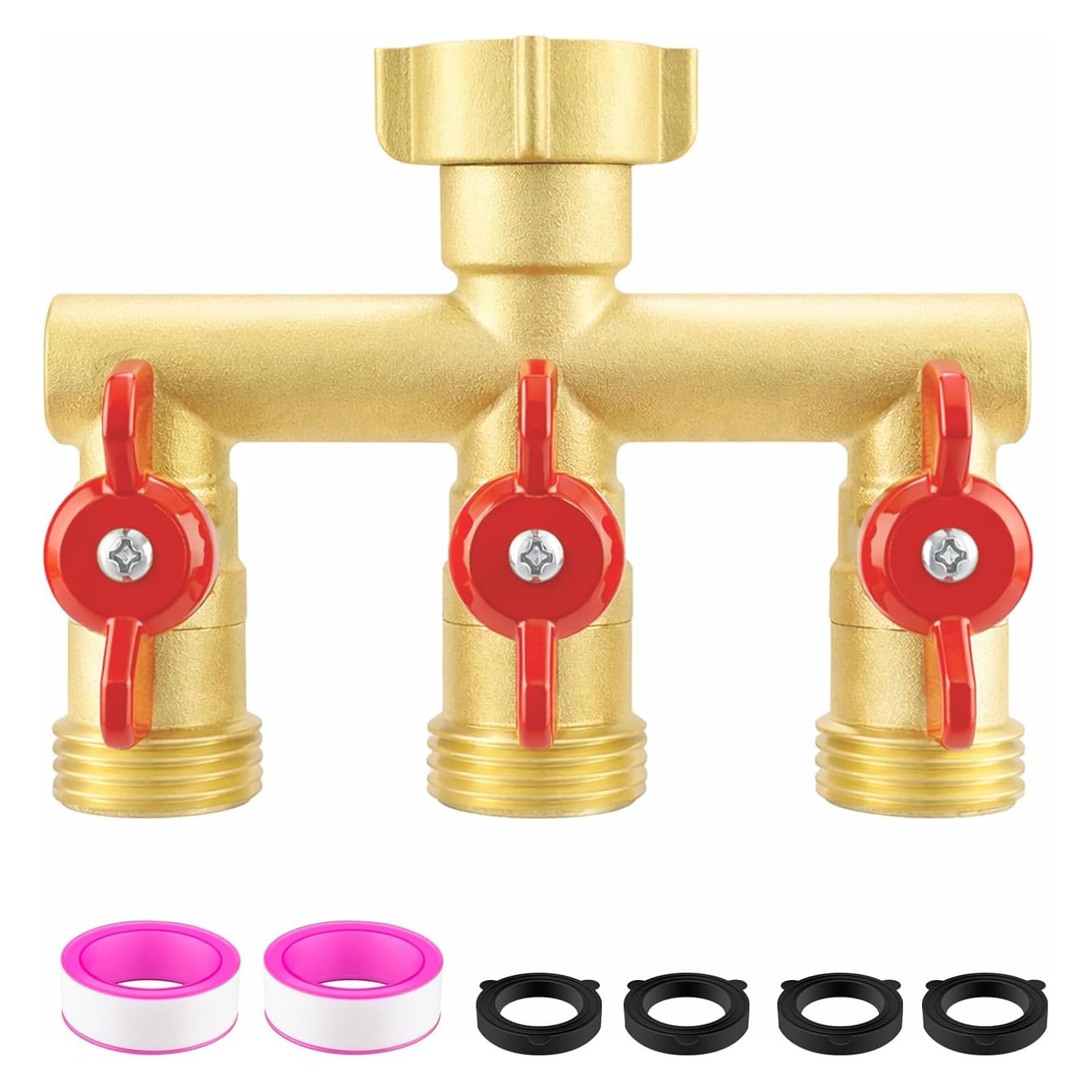 Fromceo Multicolor Multipurpose Garden Hose Y Splitter Outdoor Water Faucet Splitter Garden Hose Connector Outdoor Watering Leakproof Spigot Adapter