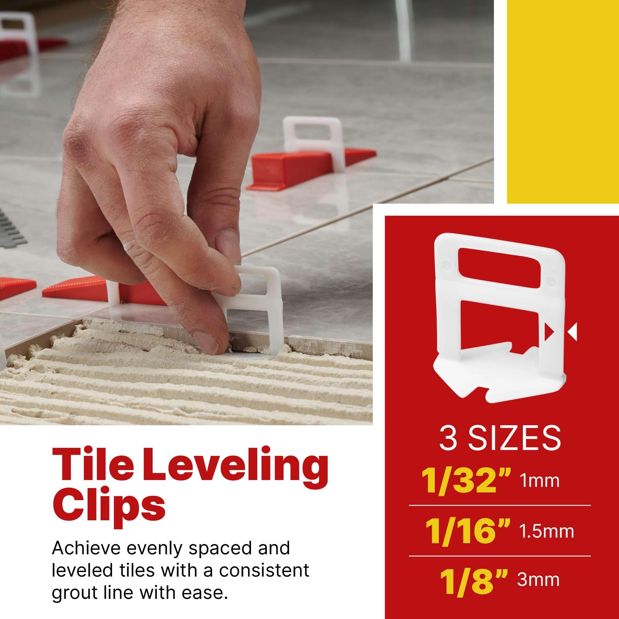 Sistema di livellamento per piastrelle con clip di livellamento da 1,5 mm, consente di risparmiare tempo per un'installazione perfetta e precisa di piastrelle in ceramica - Ottieni risultati