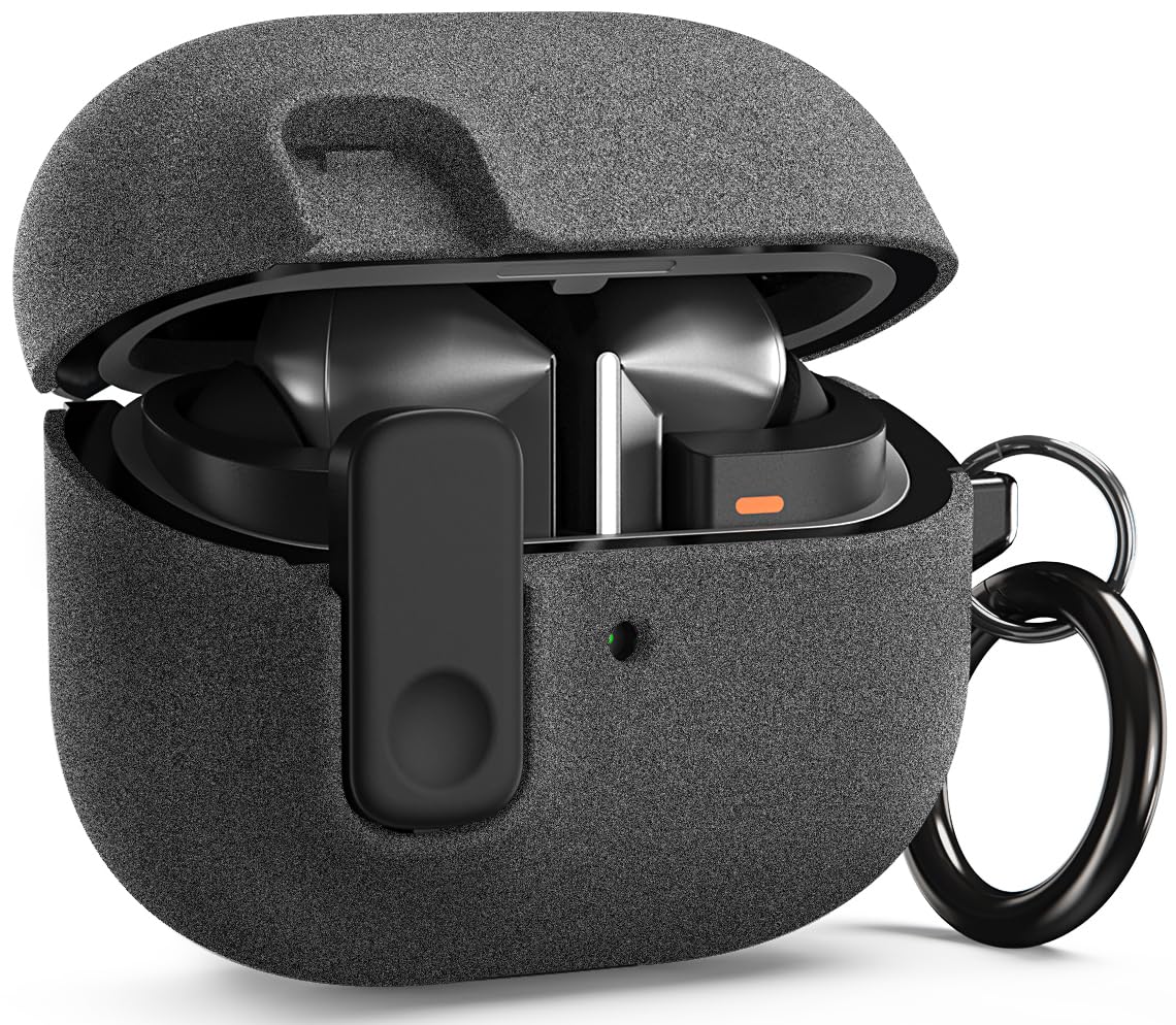 VRS Design Modern Lock Case for Galaxy Buds 3 & Galaxy Buds 3 Pro (2024), Samsung Galaxy Buds 3 / Buds 3 Pro Secure Cute Protective Cover(Sand Stone) [US Patent Registered]