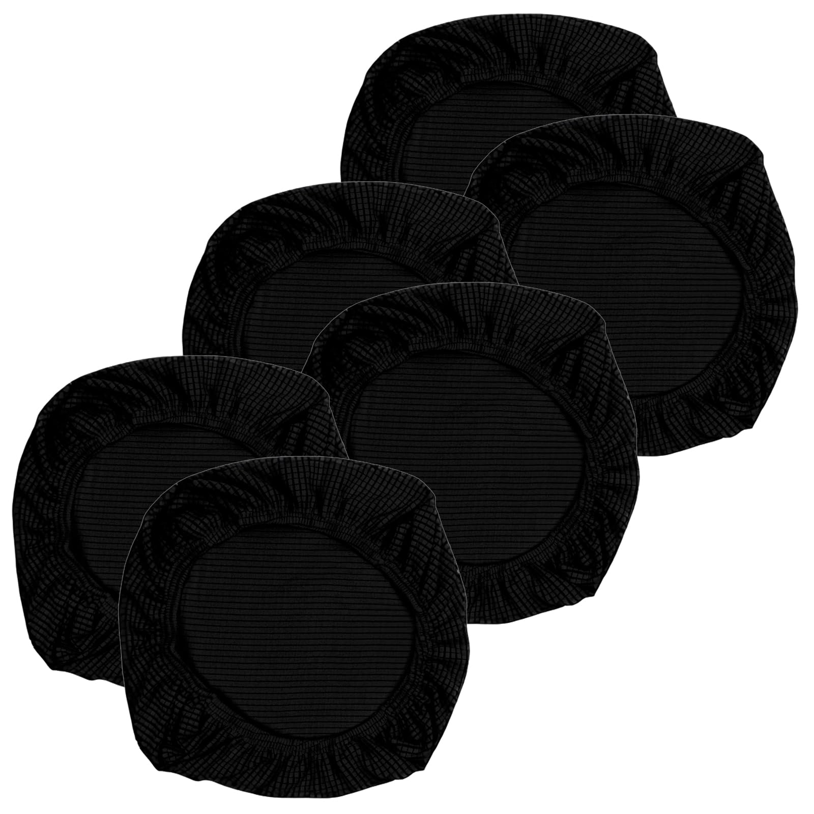 Yikko Elastic Stretch Spandex Chair Seat Covers Slipcovers Washable fit for Office Chairs,Dining Room Chairs,Bar Wedding Party Decor (6, Black)