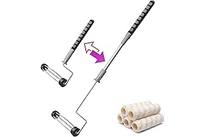 6-piece Professional Paint Roller Kit with Extendible Frame