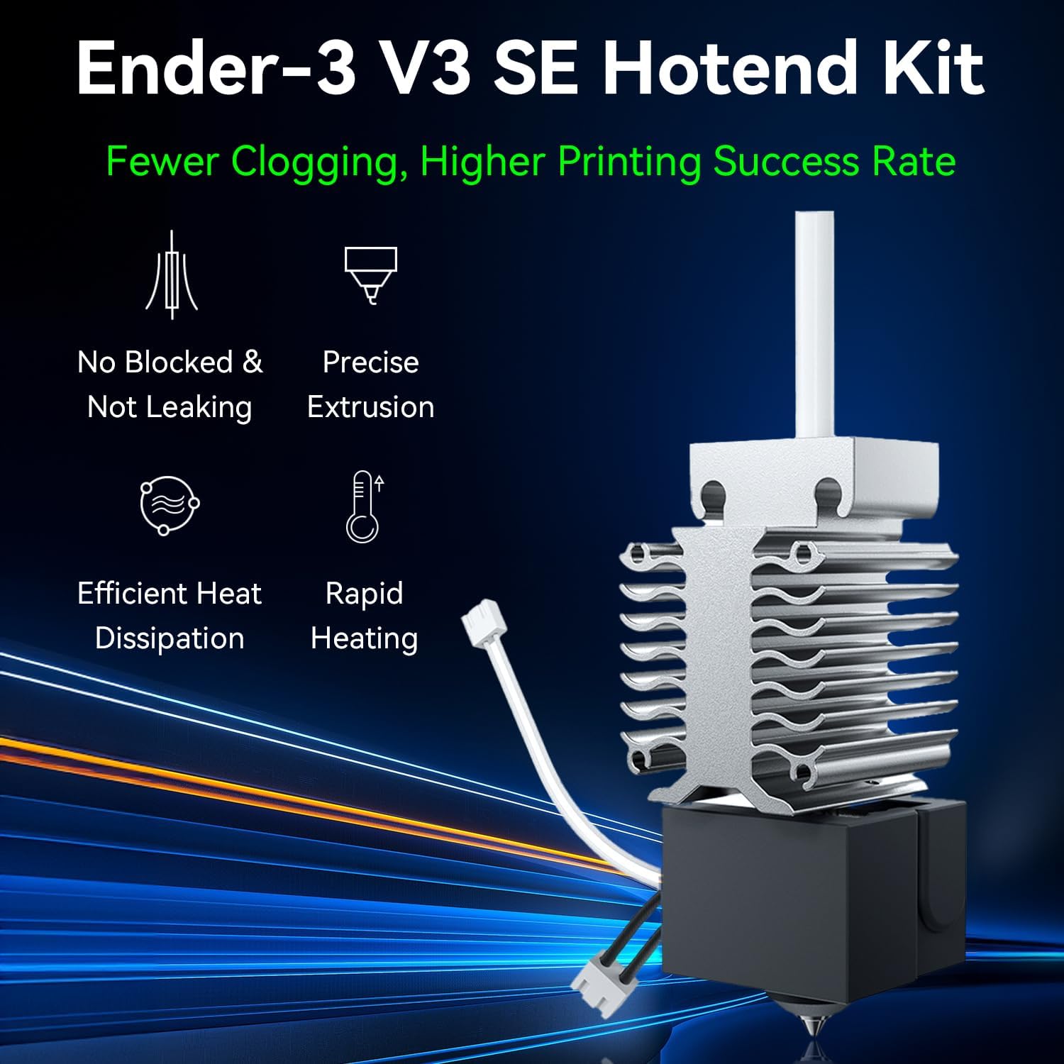 Creality Ender 3 V3 SE Hotend, Ender 3 V3 SE, keramische verwarmingsblokkit met koperen legeringsmondstuk, 0,4 mm en 0,6 mm, upgrade-hotendkit, 250 mm/s, hogesnelheidsdruk voor Creality Ender 3 V3 SE Creality Ender 3 V3 SE Hotend, Ender 3 V3 SE, keramische verwarmingsblokkit met koperen legeringsmondstuk, 0,4 mm en 0,6 mm, upgrade-hotendkit, 250 mm/s, hogesnelheidsdruk voor Creality Ender 3 V3 SE