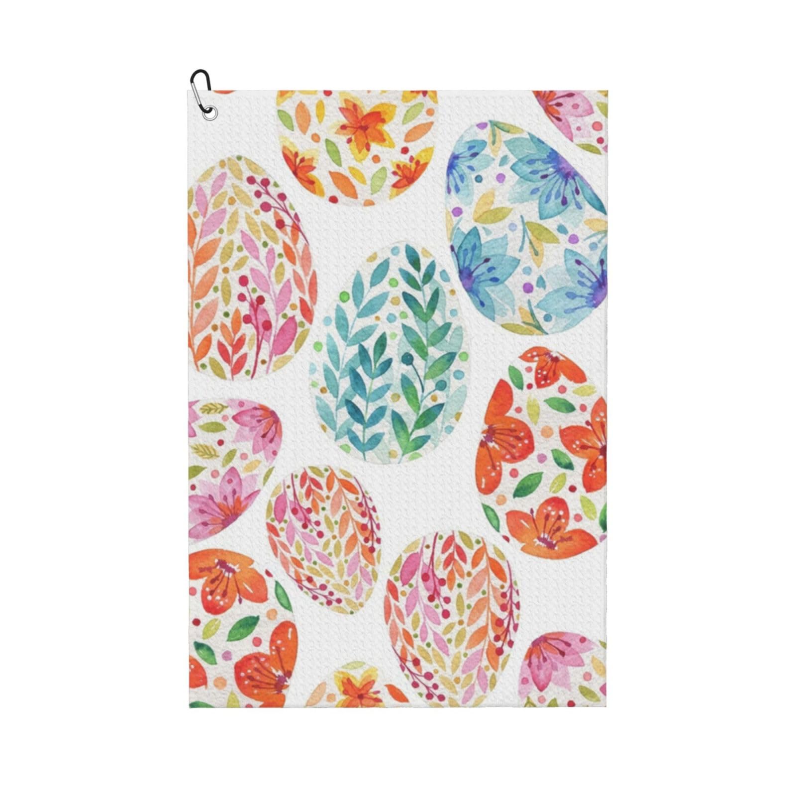 Hnnkloy Easter Eggs, 16x24 in Portable Waffle Golf Towels with Carabiner Clip for Golf Bag