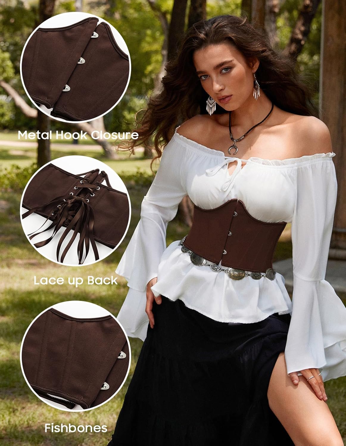Scarlet Darkness Corset Belt for Women Underbust Renaissance Corsets Vintage Bustier Top - Image 2
