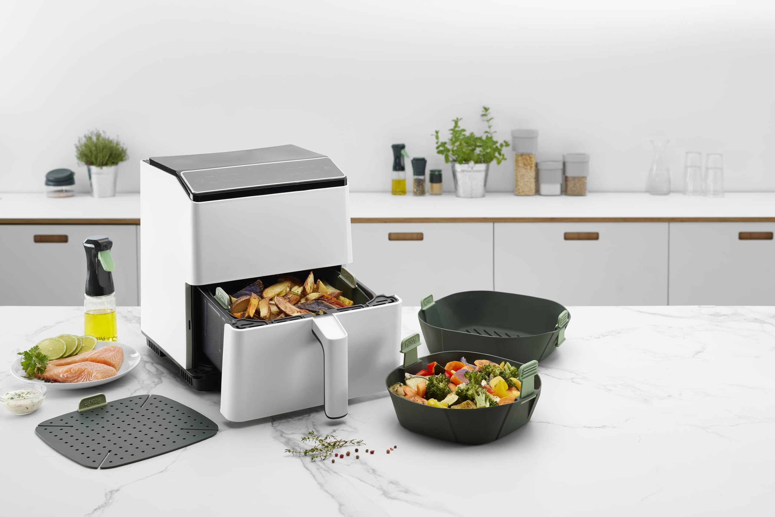 Lékué Tapis silicone cuisine pour friteuse sans huile