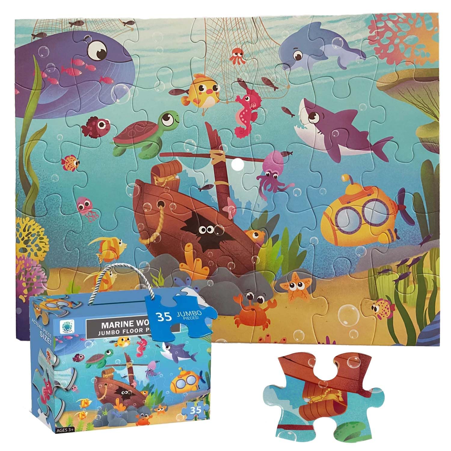 Jumbo Floor Puzzle for Kids, Large Jigsaw Puzzles 35 Piece for Kids Ages 3-5,Preschool Learning & Education Toys, Gifts for 4-8 Year Old Boys and