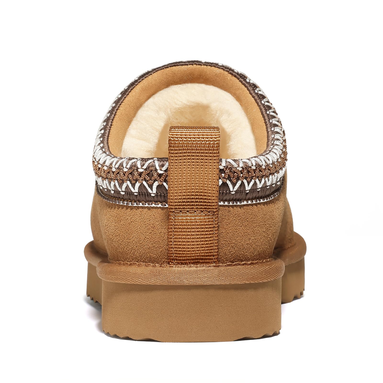 Genuine Suede Fuzzy Slippers for Women Winter Warm House Shoes Cozy Mini Boots for Indoor Outdoor