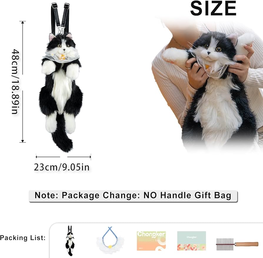 Chongker本物そっくり！リアルな猫型リュック Amazon.co.jp: Chongker 猫ぬいぐるみ 本物そっくり - リアルな