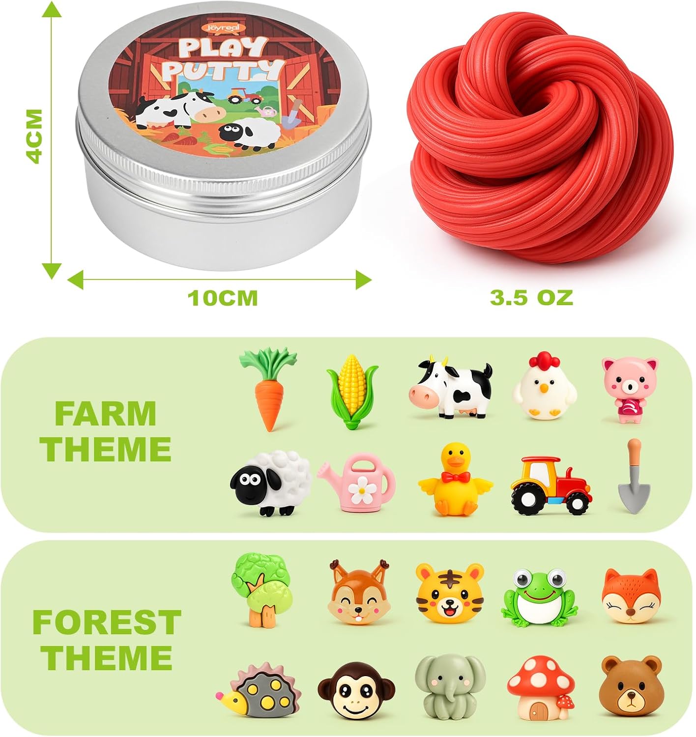 2 Pack Therapy Putty for Kids – Farm & Forest Theme Sensory Putty with Medium and Soft Resistance, Occupational Therapy Putty for Hand Exercises, Fine Motor Skills, Autism Sensory Play