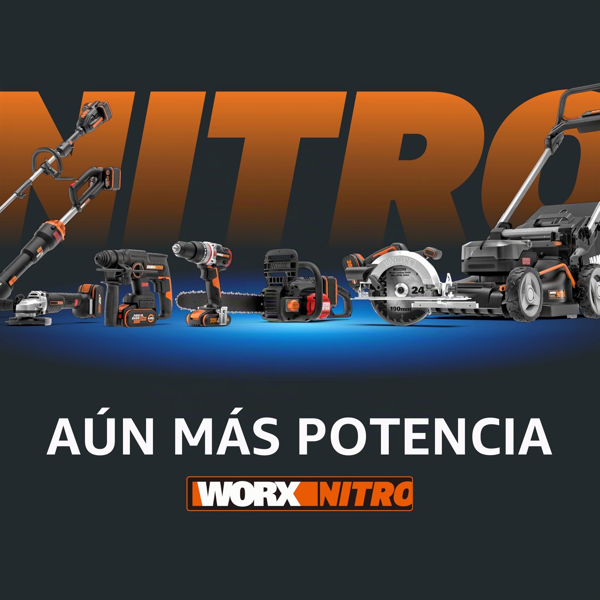 WORX Nitro - Taladro de impacto inalámbrico de 18 V (20 V máx.), PowerShare, motor sin escobillas, 60 Nm, portabrocas de 13 mm, control de velocidad variable, luz LED, herramienta desnuda, WX352.9