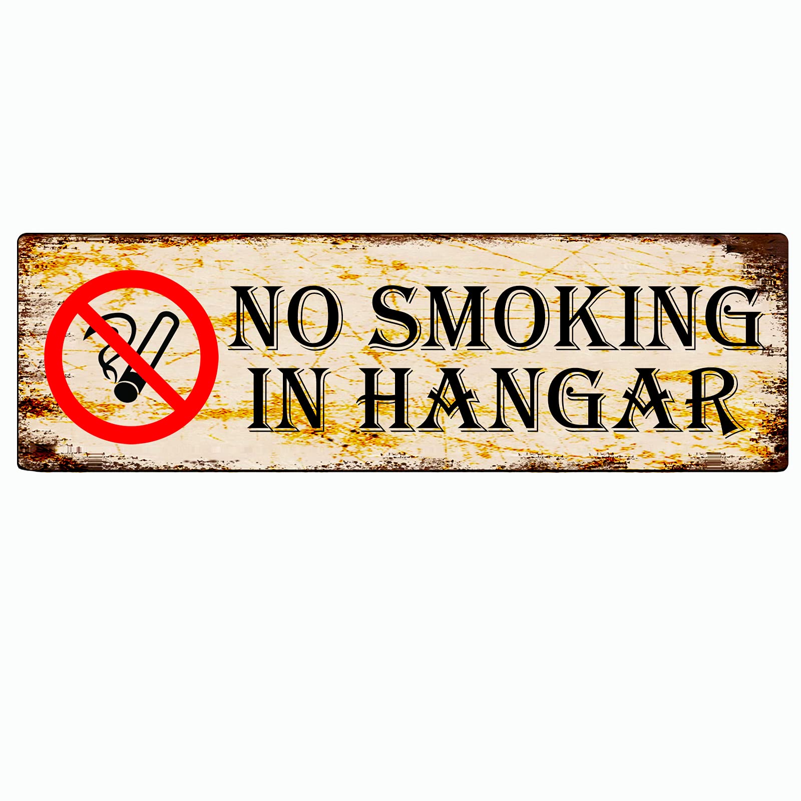 No Smoking in Hangar Retro Tin Signs Aluminum Metal Sign for Kitchen Home Garden Wall Bar Cafe Decor 4x16 Inch