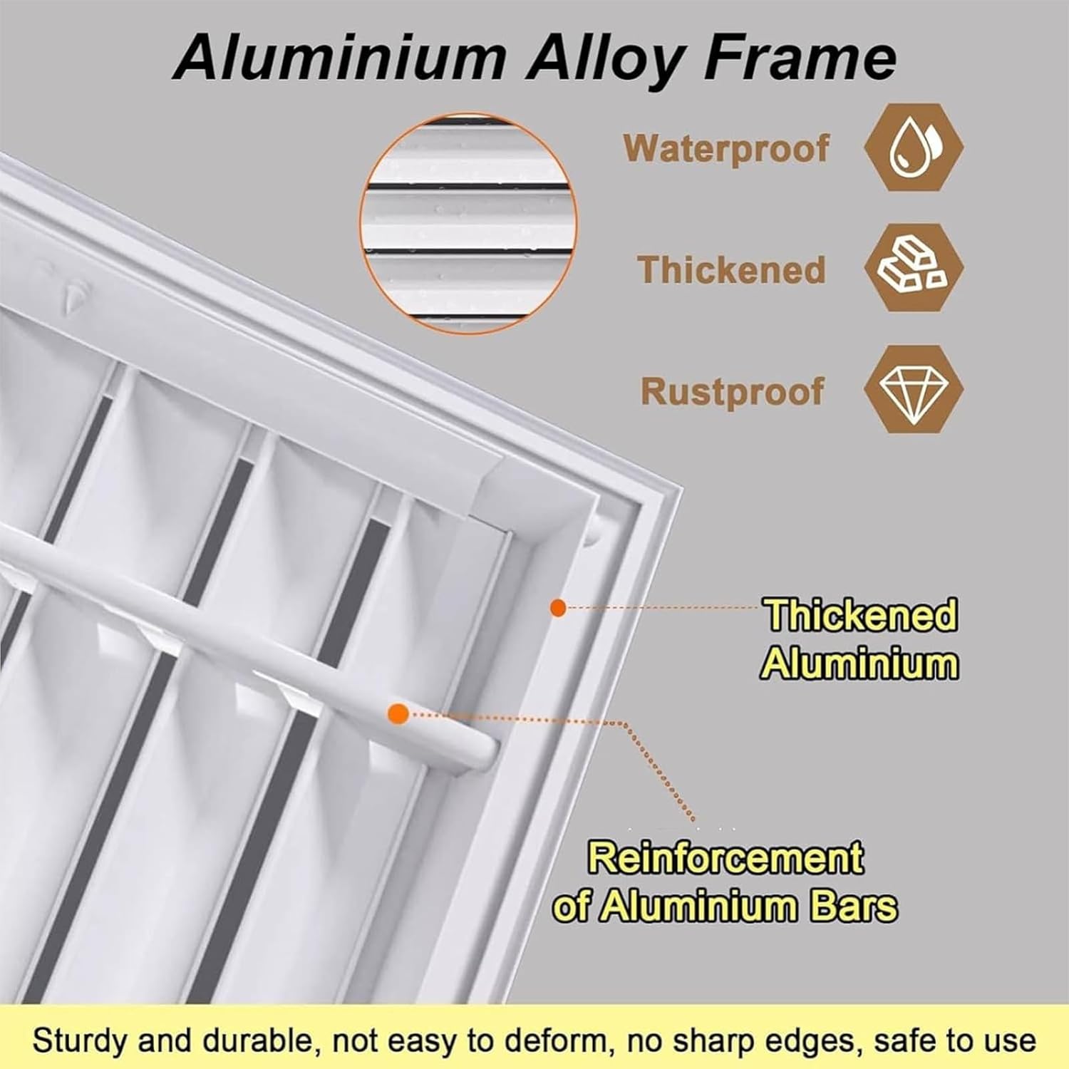 Modern Aluminum Louvered Register, Air Return Grille Wall Vent Cover, Easy Installation AC Vent Cover for Home Office Bathroom White, W14×L46 in
