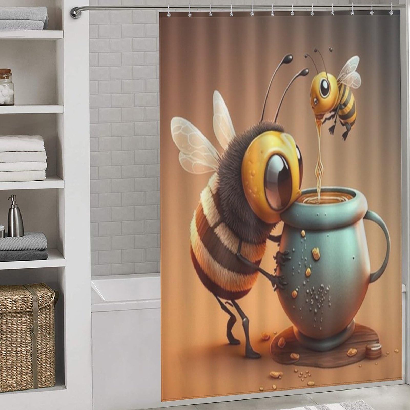 Rideau de bain abeille étanche pour s'offrir une douche relaxante et propre