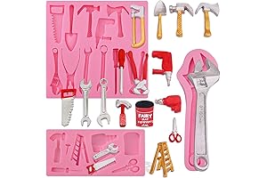[3 Pieces Hand Tools Fondant Molds] - Mini Construction Tool Molds for...