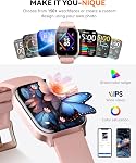 Smart Watch for Women Men- Answer/Make Call, Fitness Step Tracker Watch with Sleep Monitor/Activity Counter/110+ Sport Mode, Smartwatch for Andriod iPhone iOS Compatible (Modern, Pink, 1.83)