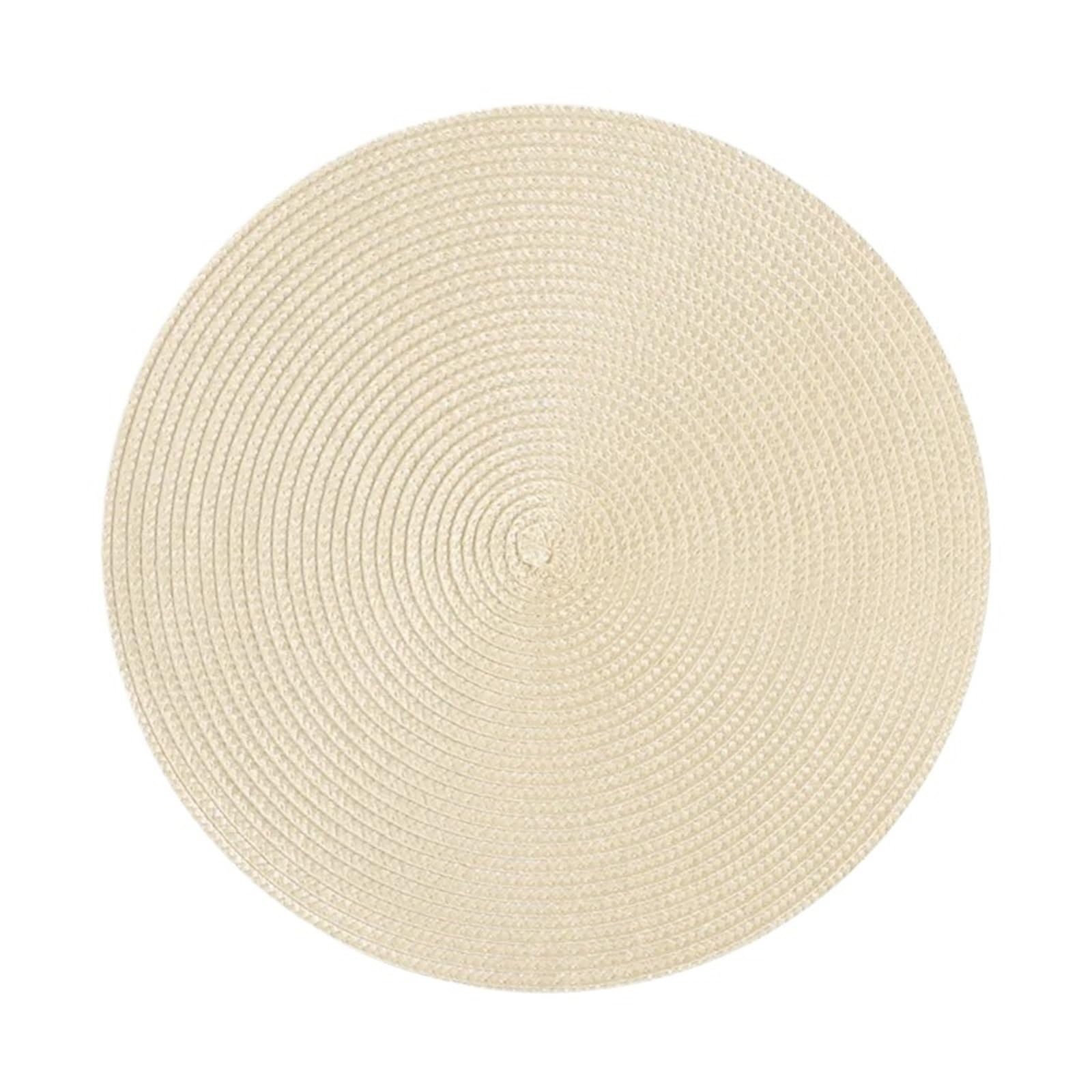 Wicker Placemat Round Braided Placemats Table Mats for Dining Tables 15 Inch Washable Kitchen Place Indoor(1Pc)