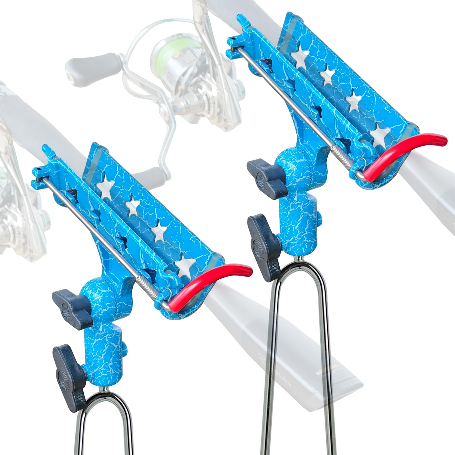 Fishing Rod Holder for Ground, Rod Holders for Bank Fishing, Fishing Rod Holders for Beach, Fishing Gift Accessories for Men, Fishing Rod Rack With Gravity Mechanical Lock 2 Pack